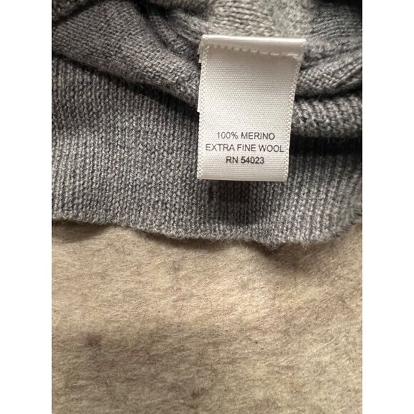 Banana Republic Merino Wool Argyle V-neck Sweater Large Office Preppy Grey - Picture 5 of 9